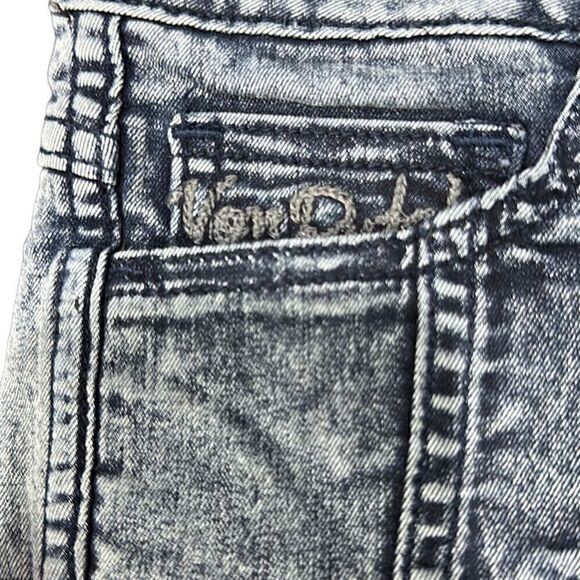 VON DUTCH Vintage SUPER RARE Reversible Denim Patchwork Skinny Jeans Size 27 (US - Picture 6 of 14